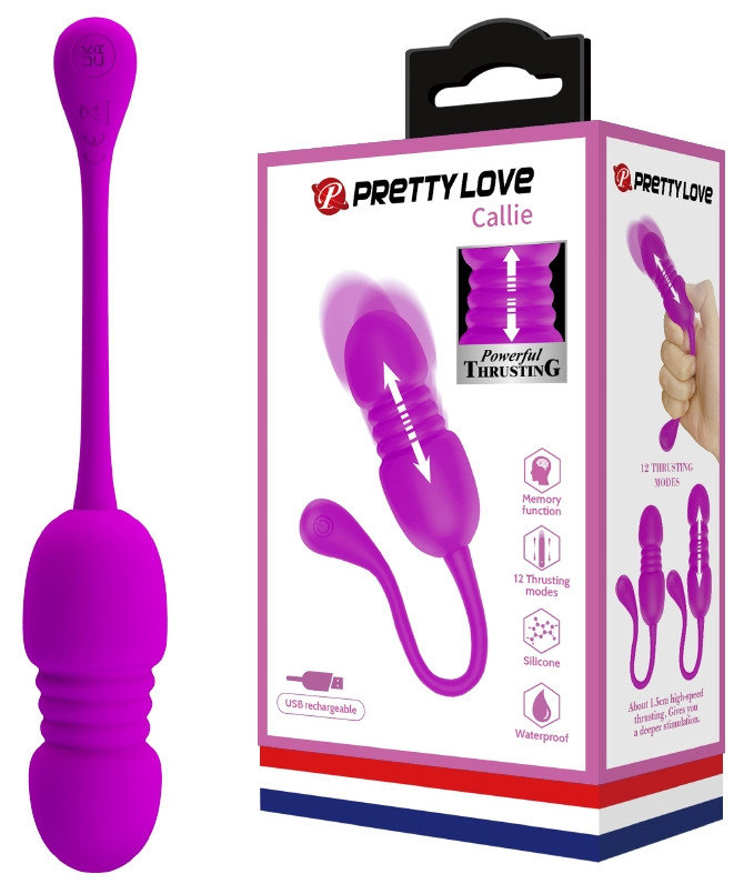 Віброяйце з зворотно-поступальним рухом Pretty Love - Callie, BI-014892