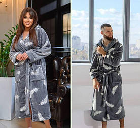 Парний жіночий халат і чоловічий з полірованої турецької махри