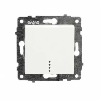 Механізм вимикача Horoz GRANO 1 кл з підсвіткою білий 600-000201-201, фото 1