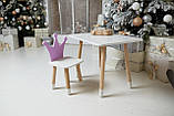 Дитячий столик прямокутний і стільчик корона фіолетова, фото 2