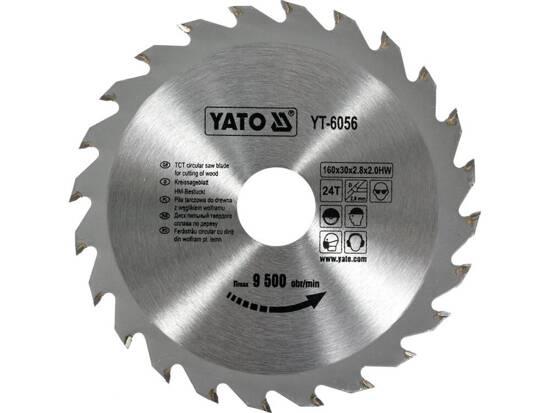 Диск пиляльний переможний для дерева YATO 160х30х2х2.8мм 24Т