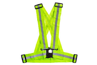 Світловідбиваючий жилет Lit on не еластичний S-L OEM (ш.лямок: 50 мм; ш.світлов.смужки: 15 мм)