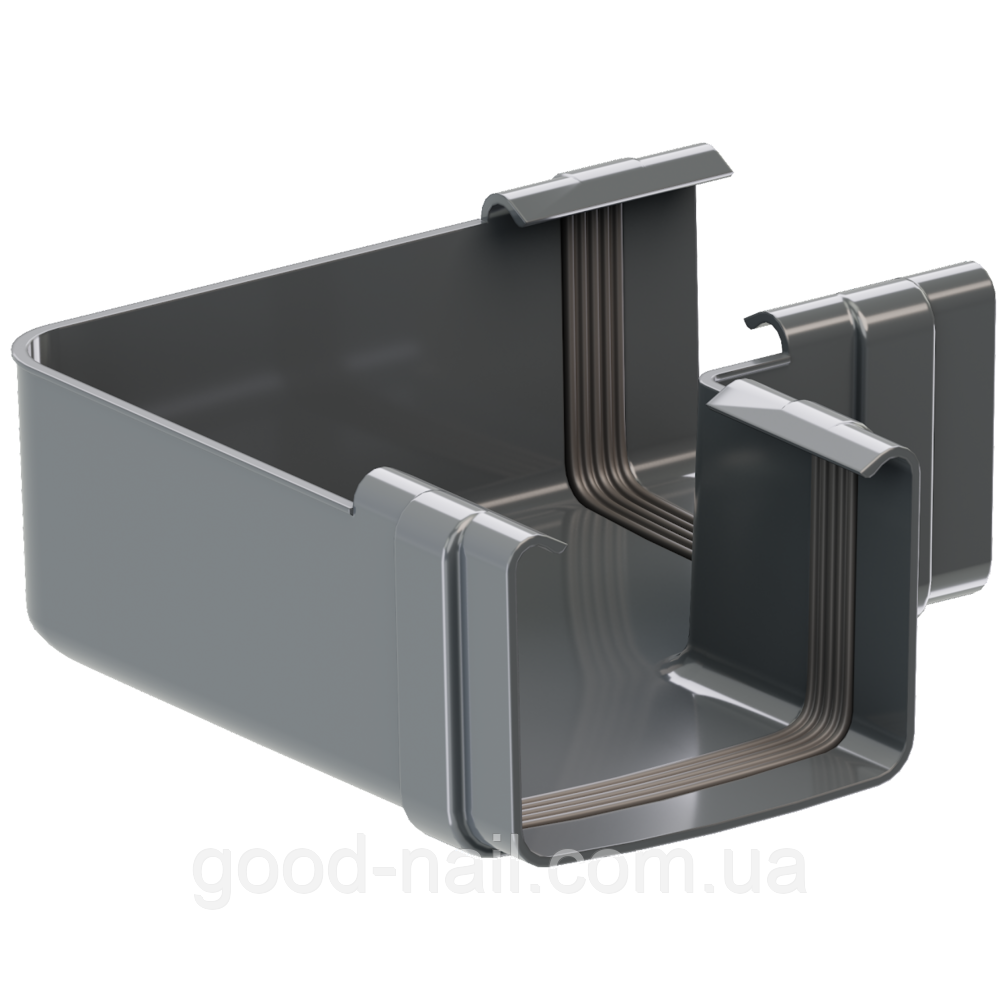 Кут універсальний 135° квадратної ринви пластикової водостічної системи KROP 135\80мм, фото 1