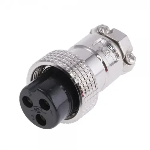Роз'єм MIC 323 mini, "гніздо", під кабель, 3pin, діам.-12мм