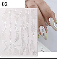 Стрічка для дизайну нігтів Color срібло