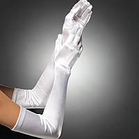 Перчатки One Size Extra Long Opera Length Satin Gloves От Leg Avenue, Белые