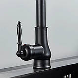 Кухонний змішувач з висувним виливом SANTEP 612-12 Чорний матовий, фото 2