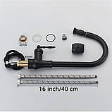 Кухонний змішувач з висувним виливом SANTEP 612-12 Чорний матовий, фото 6