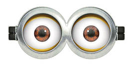 Наклейка для ростової фігури "Очі міньон" 80х36 см / інтер'єрна наклейка (без обрізу по контуру)