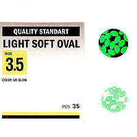 Бусинка Kalipso Light soft oval-№3.5(35)GR glow