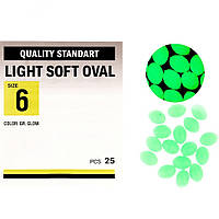 Бусинка Kalipso Light soft oval-№6(25)GR glow