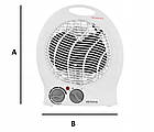 Тепловентилятор обігрівач 2в1 Volteno VO0280 2000W, потужність 2000 Вт, легкий і компактний, фото 2