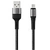 Кабель USB - micro USB BRAID 1 метр 2.4A GB-AM160BK (00732) Black, фото 2