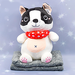 М'яка іграшка Подушка з Пледом Собачка 40 см