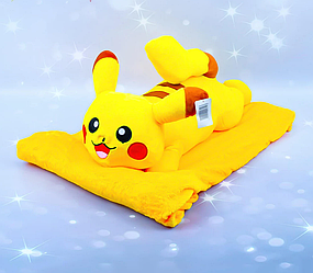 М'яка іграшка Подушка з Пледом Пікачу 60 см