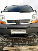 Зимняя накладка на решетку радиатора Renault Trafic 2001-2006 (низ) матовая