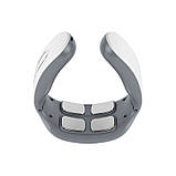 Масажер для шиї електроімпульсний з підігрівом на акумуляторі JT-809 білий (GS-115206), фото 9