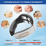 Масажер для шиї електроімпульсний з підігрівом на акумуляторі JT-809 білий (GS-115206), фото 2