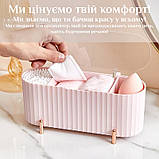 Органайзер для косметики для зняття макіяжу/ ватних дисків/ паличок/ спонжів Cosmetic Box рожевий (GS-115193), фото 3