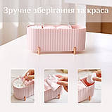 Органайзер для косметики для зняття макіяжу/ ватних дисків/ паличок/ спонжів Cosmetic Box рожевий (GS-115193), фото 5