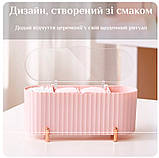 Органайзер для косметики для зняття макіяжу/ ватних дисків/ паличок/ спонжів Cosmetic Box рожевий (GS-115193), фото 6