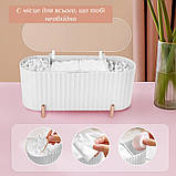Органайзер для косметики для зняття макіяжу/ ватних дисків/ паличок/ спонжів Cosmetic Box білий (GS-115175), фото 4