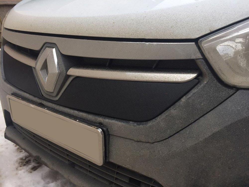 Зимова накладка на решітку радіатора Renault Lodgy 2012- (верх) глянцевий Digital Designs
