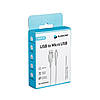 Кабель USB - micro USB BRAID 1 метр 2.4A GB-AM160WH (00737) White, фото 3