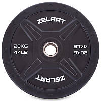 Бамперні диски (блини) для кросфіту млинці гумові 1 шт. х 20 кг Zelart TA-2258-20 51 мм