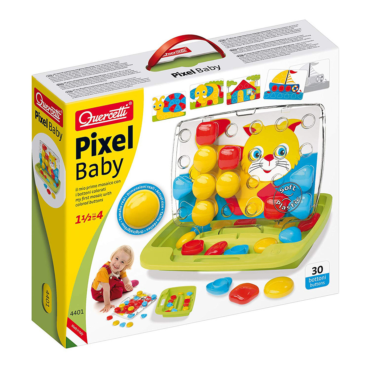 Розвиваючий набір для занять мозаїкою (фішки 30 шт.) Pixel Baby Quercetti 4401-Q