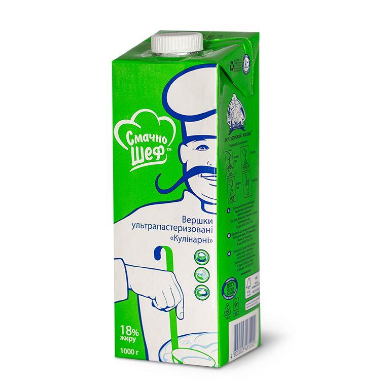 Вершки молочні Смачно Шеф 18% (1 літр), фото 1