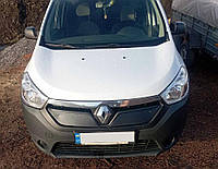 Зимняя накладка на решетку радиатора Renault Dokker 2012- (верх) матовая zim236