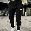 Спортивні штани Under Armour​​​​​​​ чоловічі теплі на флісі, Under чорні зимові, фото 3