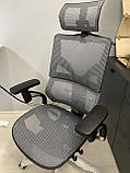 Ергономічне крісло Hacker SL-A75: зручне керування на сидінні, 13 регулювань, хрестовина-хром, сітка Сіра, фото 10