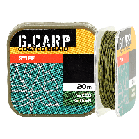 Поводочный материал GC G.Carp Coated Braid Stiff 20м 25lb Weed Green NEW 2023