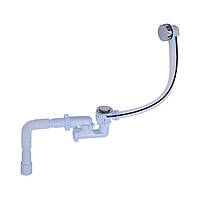 Сифон Waterstal А-28089 для ванни регульов. з перелив. та гнучкою трубою (напівавтомат)