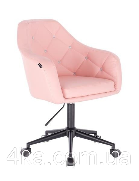 Крісло на колесах НС830, рожеве, чорний