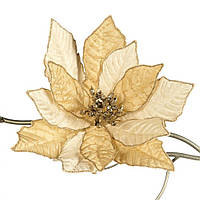 BROC.ONCE UPON POINSETTIA ON CLIP CRM/WH 27CM J 62062