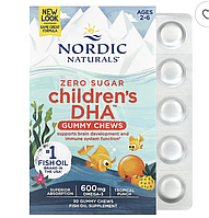 Nordic Naturals, Children's DHA, жевательные таблетки из ДГК, со вкусом тропических фруктов, 600 мг, 30 табл.