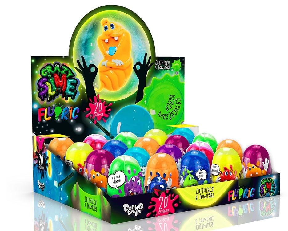 В'язка маса Crazy Slime Fluoric Danko Toys SLM-FL-01-01U