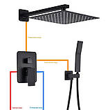 Душова система прихованого монтажу FUTURA 567TY Black Чорна матова, фото 7