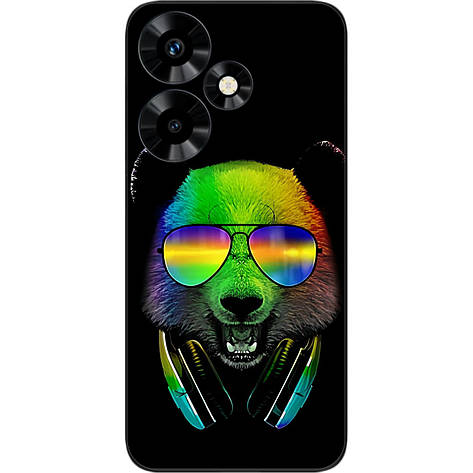 Силіконовий чохол Case для Infinix Hot 30 (X6831) з картинкою Ведмедик у навушниках, фото 1