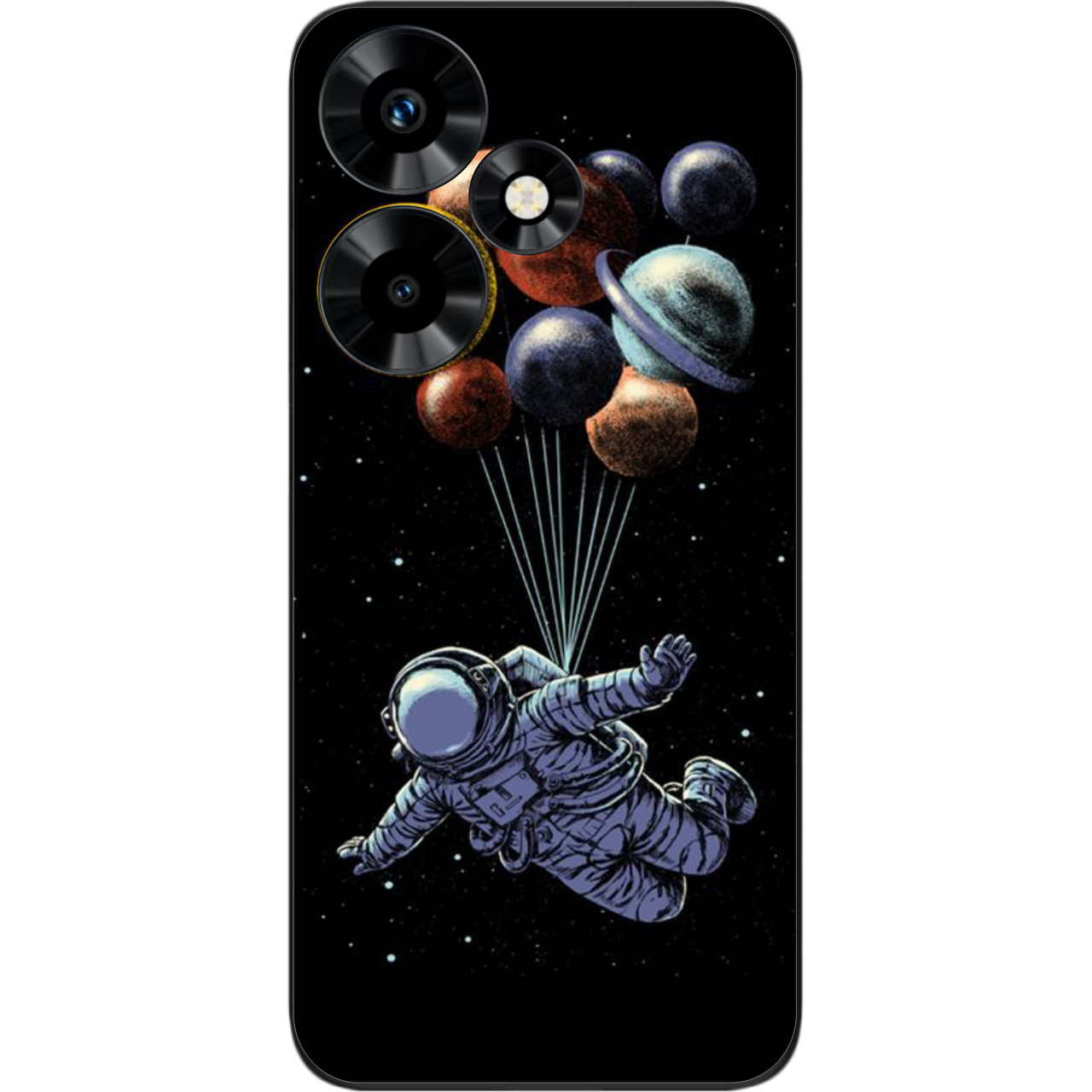 Силіконовий чохол Case для Infinix Hot 30 (X6831) з картинкою Космонавт на кульках