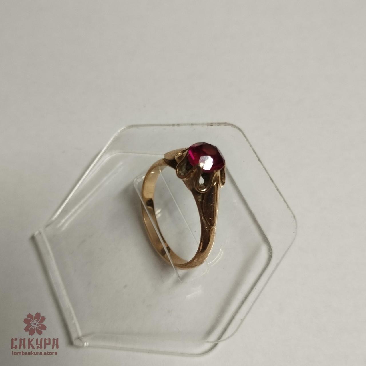 Золотое кольцо с циркониевой вставкой - фото 2 - id-p2021837227
