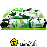 Комплект постельного белья детский 143x210 см зеленый Cosas Дино зеленый 3 подростковый (4822054020775)
