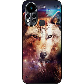 Чохол силіконовий Case для Infinix Hot 11s з картинкою Космічний вовк