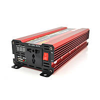 Інвертор напруги NV-2000(1200 Вт)+LCD, 12/220V, approximated, 1 універсальна розетка, клеми, Box