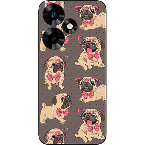 Бампер силіконовий Case для Infinix Hot 30 Play NFC (X6835B) з малюнком Мопсики, фото 1