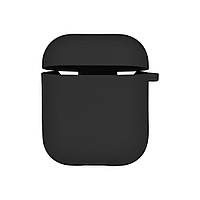 Чехол Silicone Case with microfibra для Airpods 1/2 Цвет 18.Black