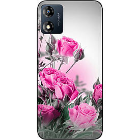 Силіконовий бампер Case для Motorola Moto E13 із зображенням Рожеві троянди